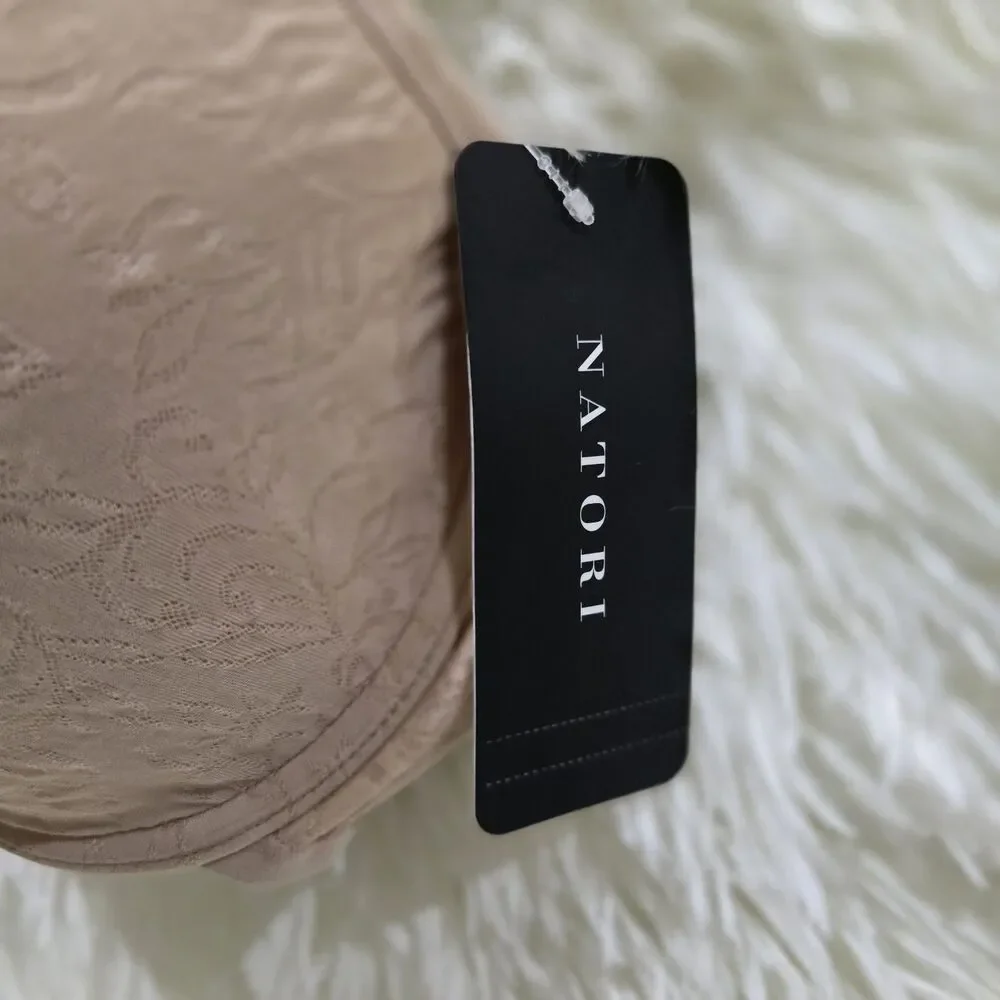 Natori 136059 Sheer Jacquard Full Fit Contour Underwire Bra Beige Floral 34DD.
